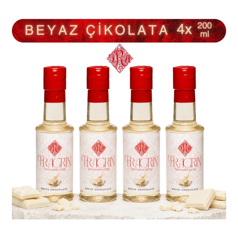 4'lü Beyaz Çikolata Kahve Sosu / Şurubu 200 ml - 1