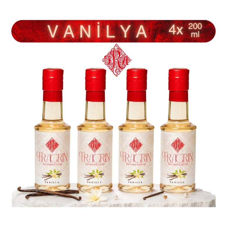4'lü Vanilya Kahve Sosu / Şurubu 200 ml - 1